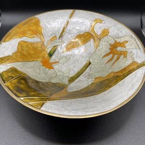 Brass and enamel bowl